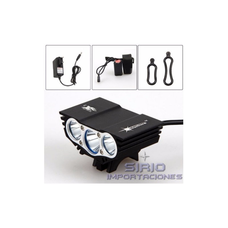 LINTERNA PARA BICICLETAS MODELO X3, 3 LED CREE XML-U4, 1200 LÚMENES