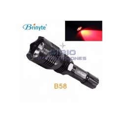 LINTERNA ROJA BRINYTE B58 LED CREE XP-E N4, 145...