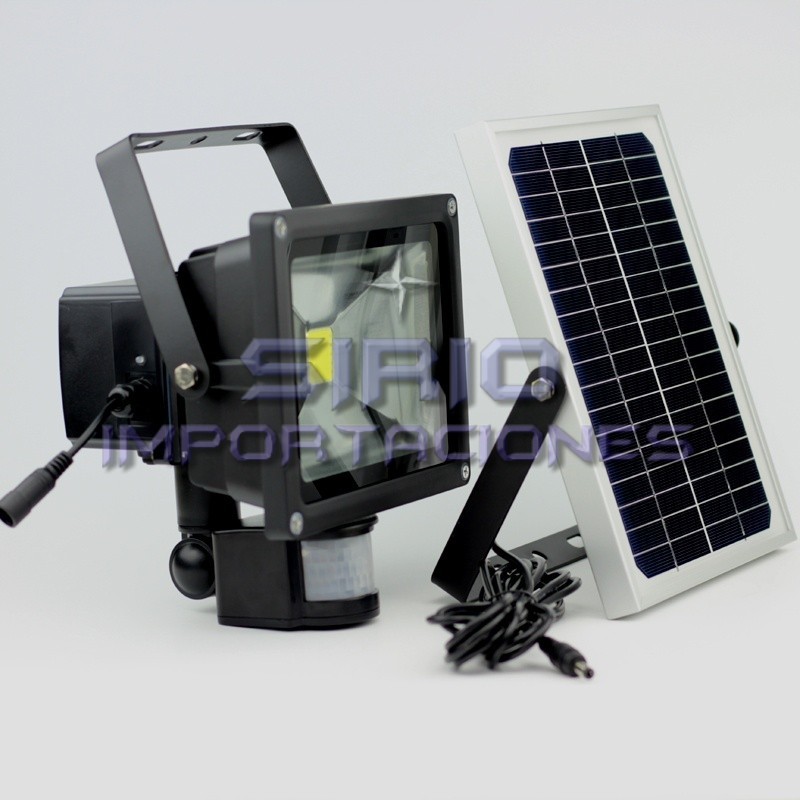 FOCO LED PROYECTOR 20W CON PANEL SOLAR Y SENSOR DE MOVIMIENTO