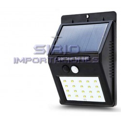 FOCO LED SOLAR CON SENSOR DE MOVIMIENTO, 20 LED